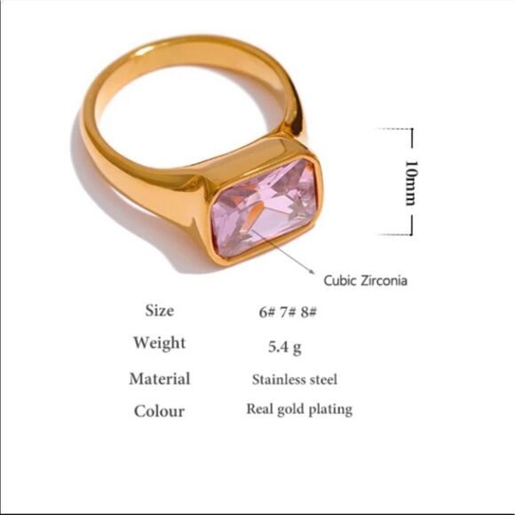 #16 NEW Beautiful Emerald Green Gold Ring Choose Size - Picture 5 of 9